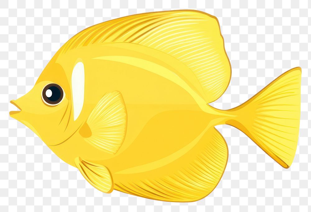 PNG Yellow tang fish illustration marine ocean.