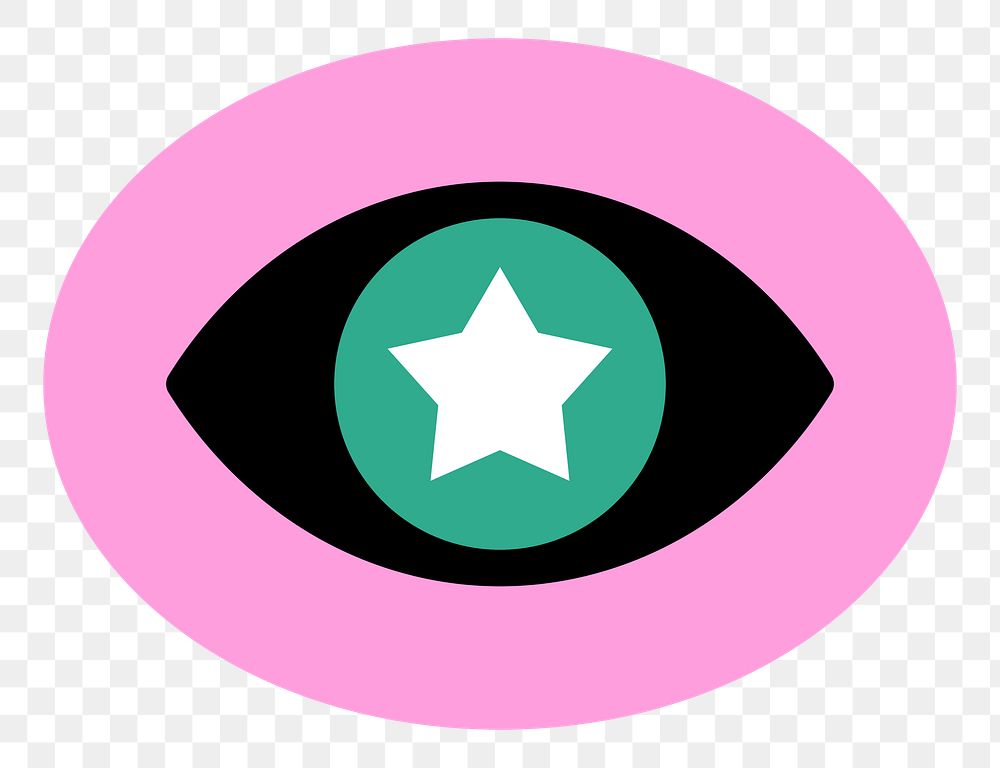 PNG Colorful eye with star on transparent background