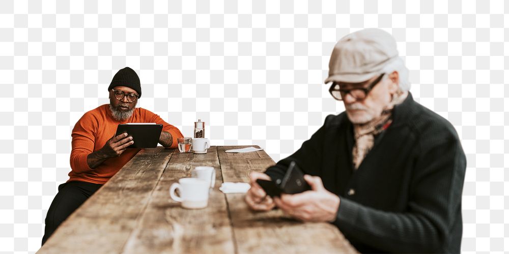 PNG men having coffee at a cafe