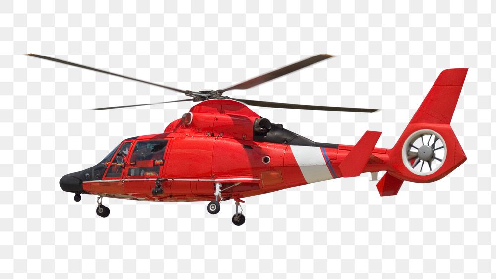 Coast guard png helicopter sticker, vehicle image on transparent background