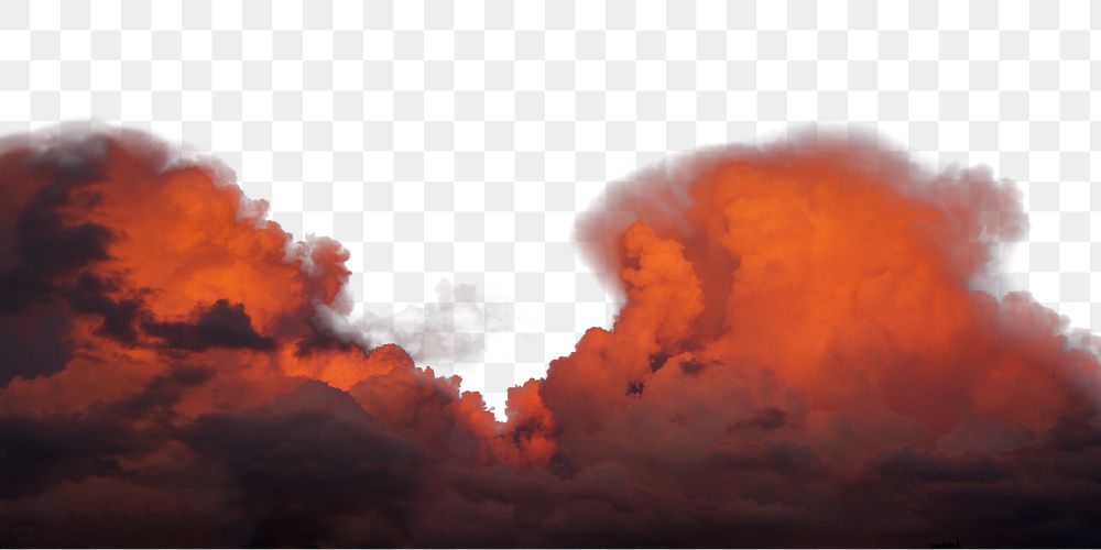 Orange cloud png border, transparent background