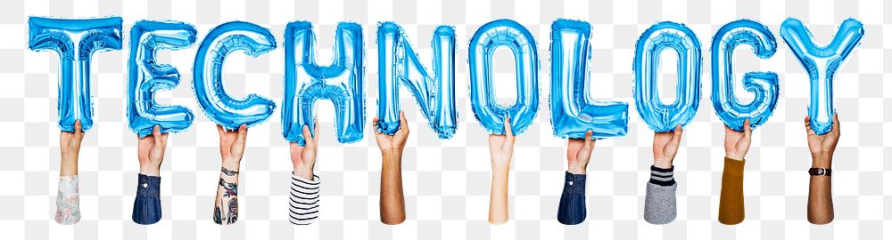 Technology balloon png word sticker, transparent background