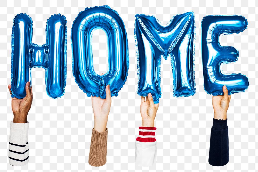 Home balloon png word sticker, transparent background