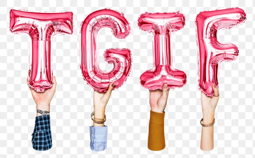 TGIF balloon png word sticker, transparent background