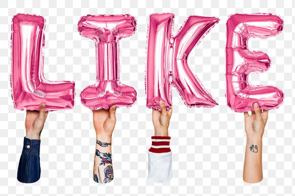 Like balloon png word sticker, transparent background