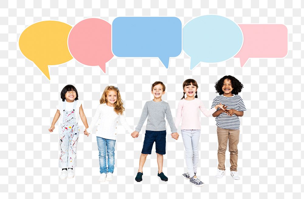 Speech bubble kids png sticker, transparent background