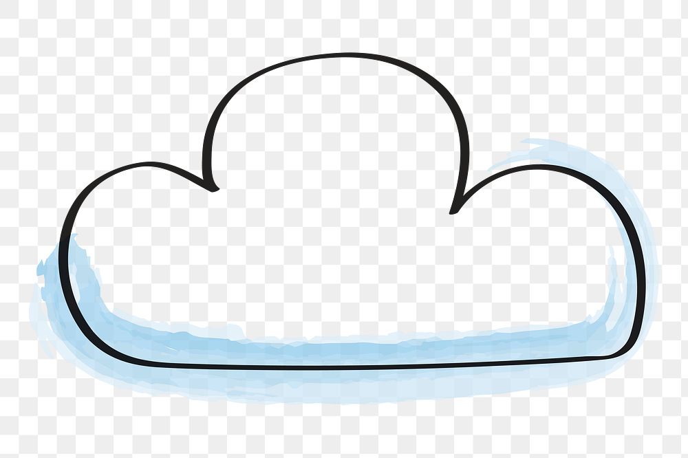 Cloud png doodle, digital sticker in transparent background