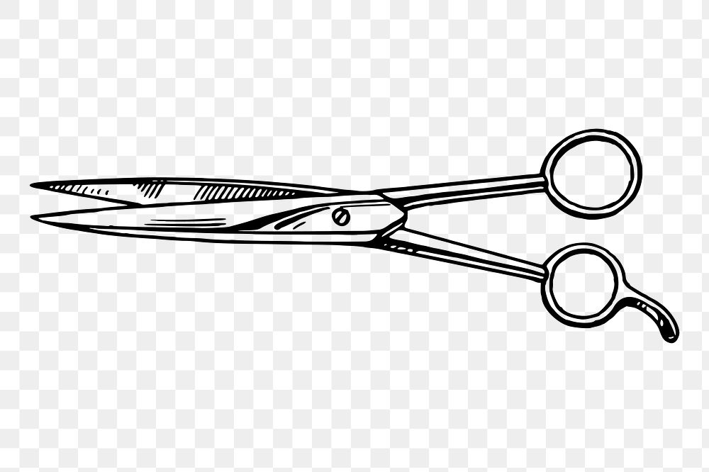 Scissors png sticker, vintage object illustration on transparent background. Free public domain CC0 image.