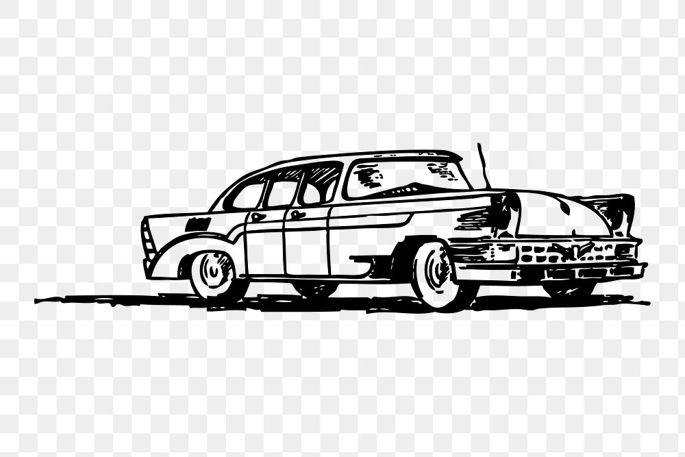 Vintage car png sticker, vehicle illustration on transparent background. Free public domain CC0 image.