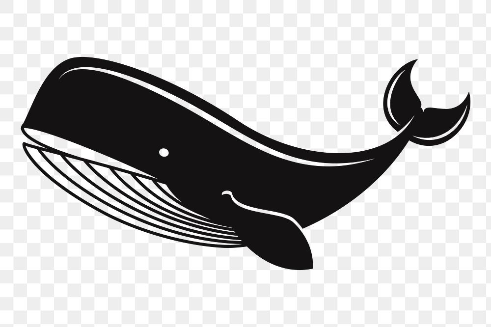 Cartoon whale png sticker, sea life illustration on transparent background. Free public domain CC0 image.