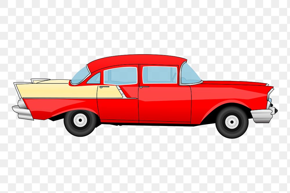 Classic car png sticker, vehicle illustration on transparent background. Free public domain CC0 image.