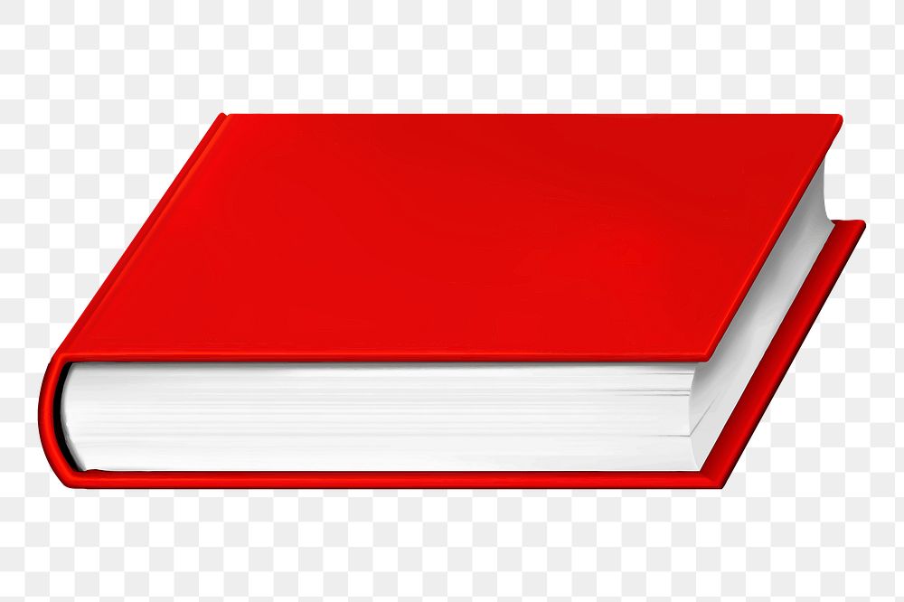 Red book png sticker, stationery illustration on transparent background. Free public domain CC0 image.