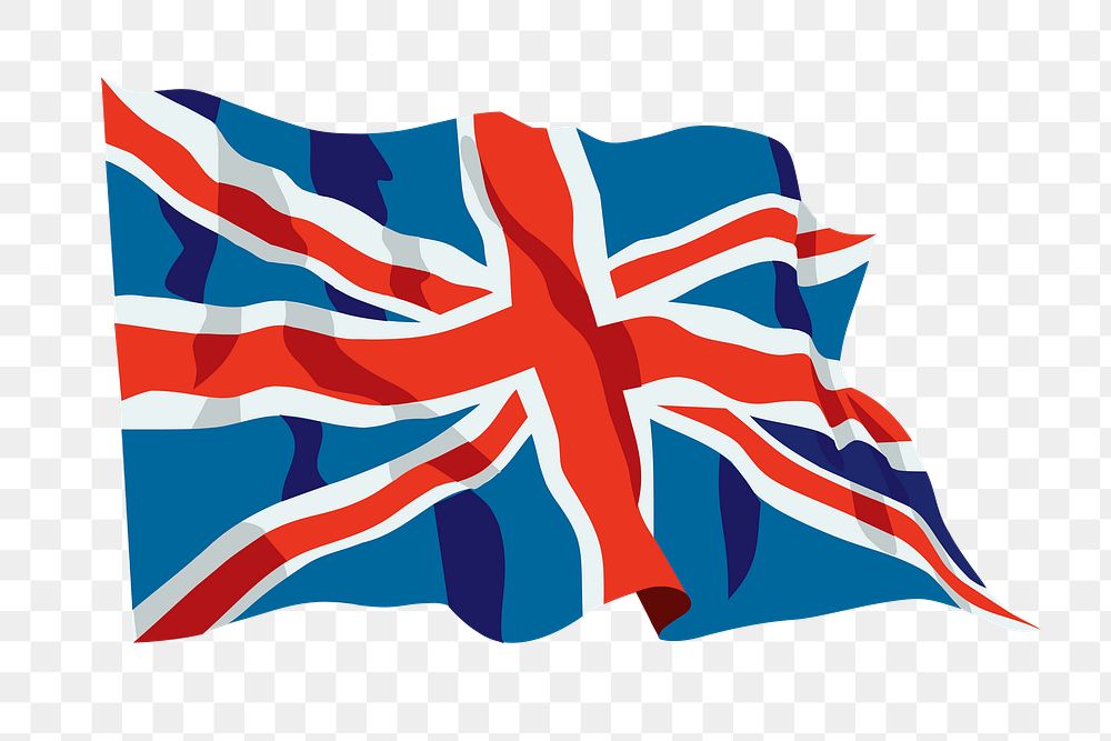 British flag png sticker, national symbol illustration on transparent background. Free public domain CC0 image.