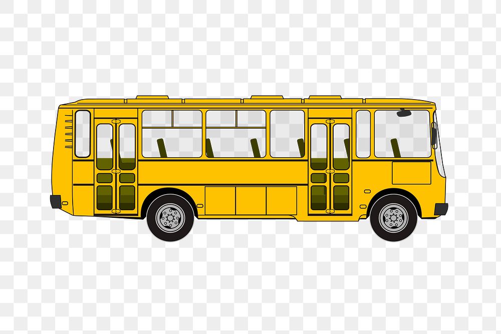 School bus png sticker, vehicle illustration on transparent background. Free public domain CC0 image.