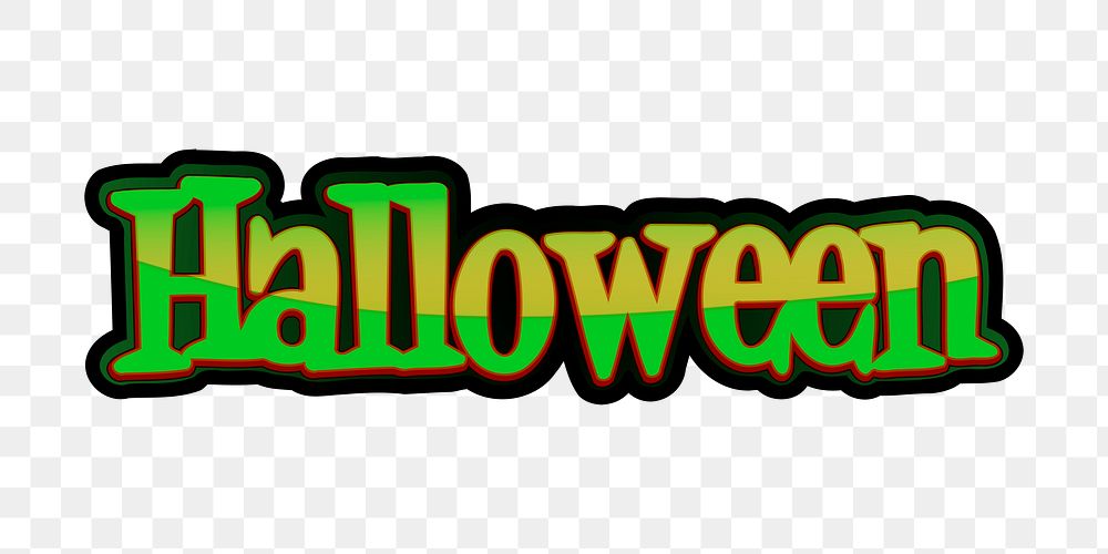 Halloween typography png sticker, festive graphic on transparent background. Free public domain CC0 image.