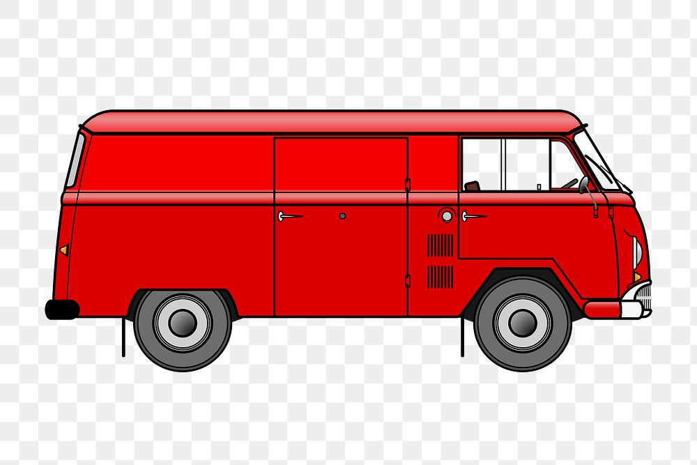 Red caravan png sticker, vehicle illustration on transparent background. Free public domain CC0 image.
