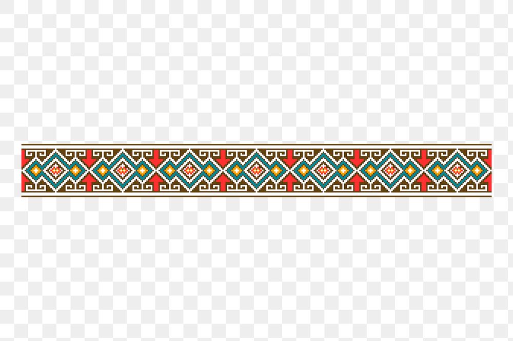 Tribal divider png sticker, abstract patterned illustration on transparent background. Free public domain CC0 image.