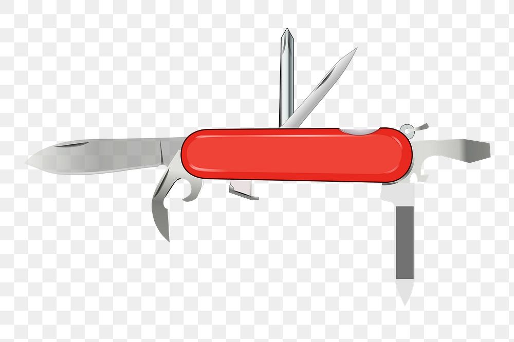 Swiss knife png sticker, tool illustration on transparent background. Free public domain CC0 image.