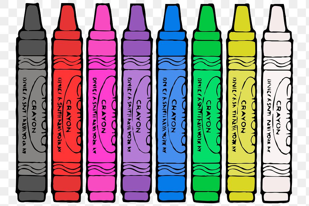 Colorful crayons png sticker, stationery illustration on transparent background. Free public domain CC0 image.