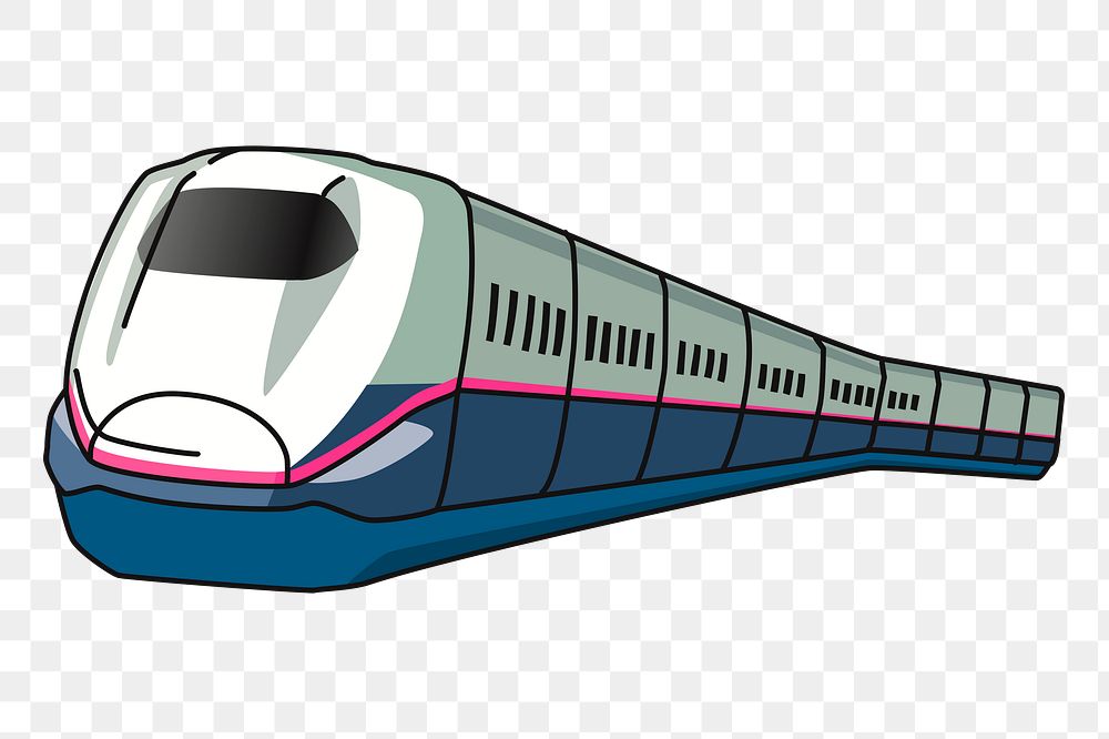 Shinkansen train png sticker, transportation illustration on transparent background. Free public domain CC0 image.
