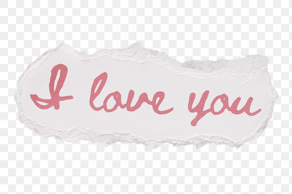 Love png word sticker paper note, transparent background