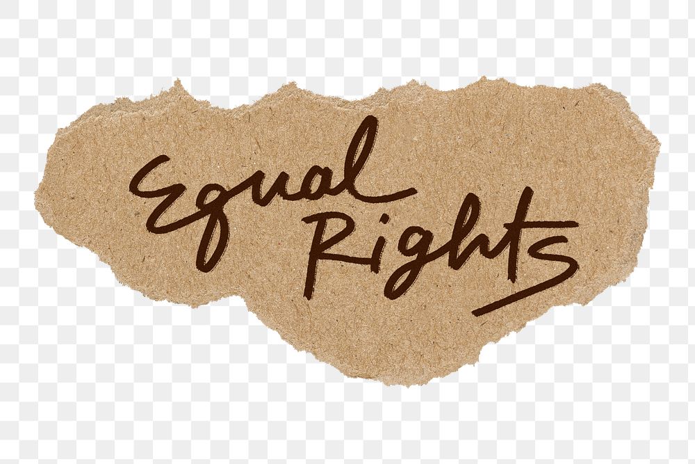 Equal rights png word sticker paper note, transparent background