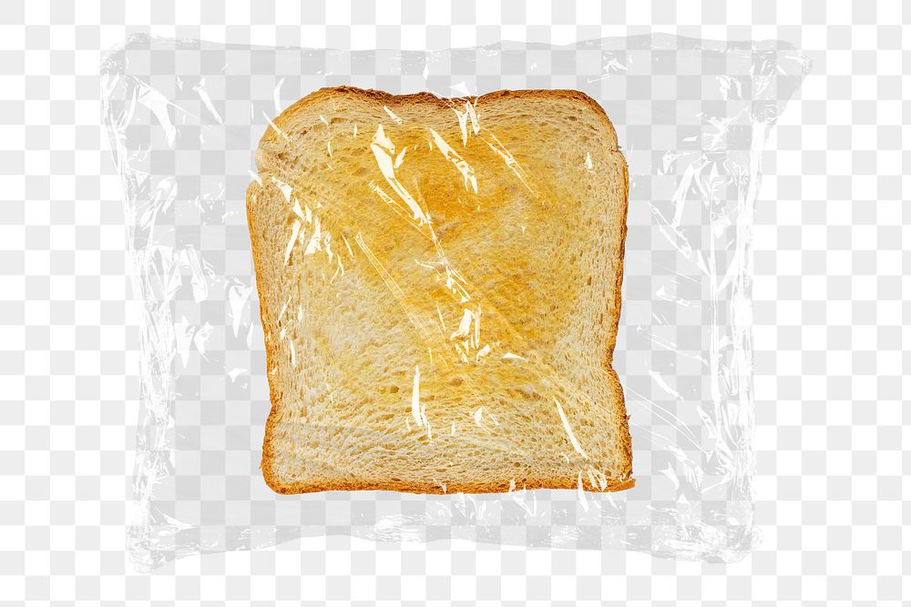 Toast png plastic packaging sticker, transparent background