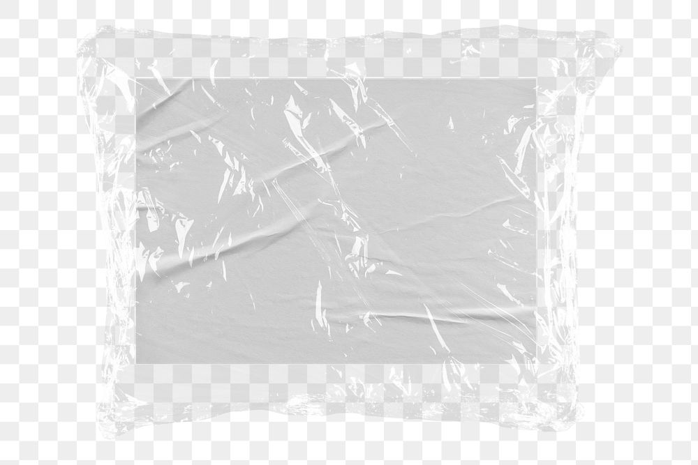 Blank paper png plastic packaging sticker, transparent background