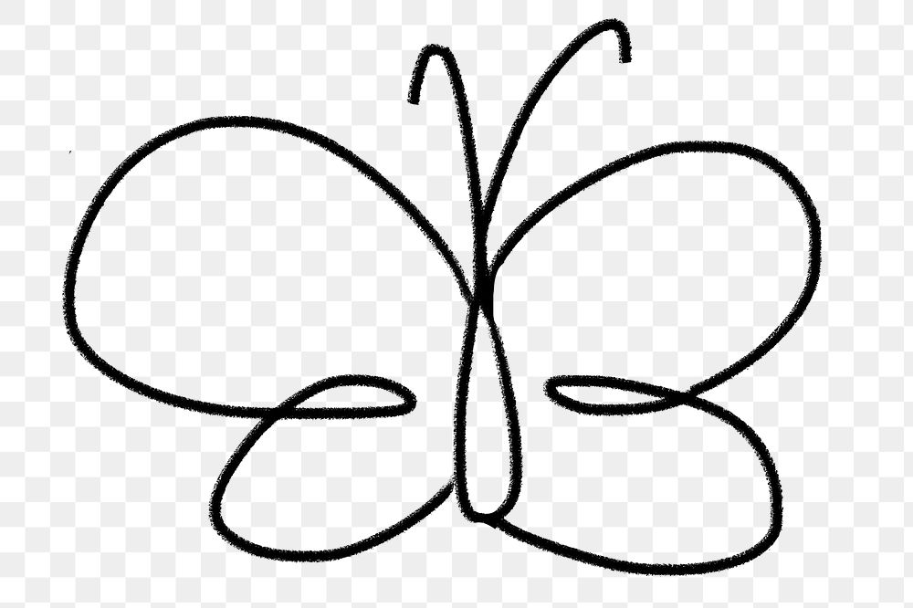 Butterfly doodle png sticker,  insect  transparent background