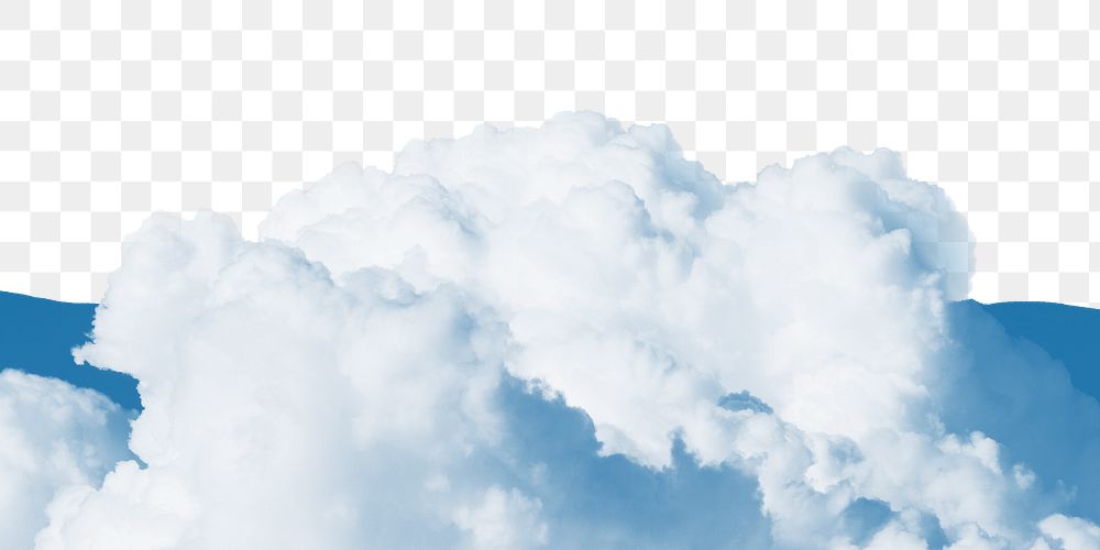 Cloud border png, nature collage element, transparent  background