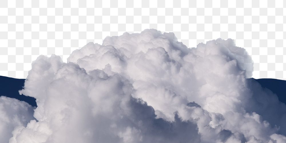 Cloud border png, nature collage element, transparent  background