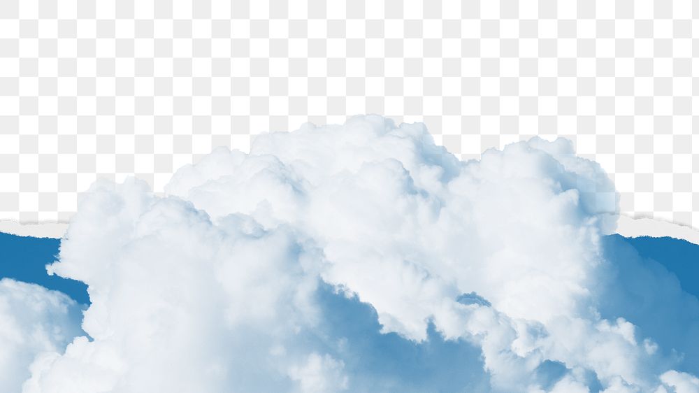 PNG cloud border, ripped paper texture, transparent background