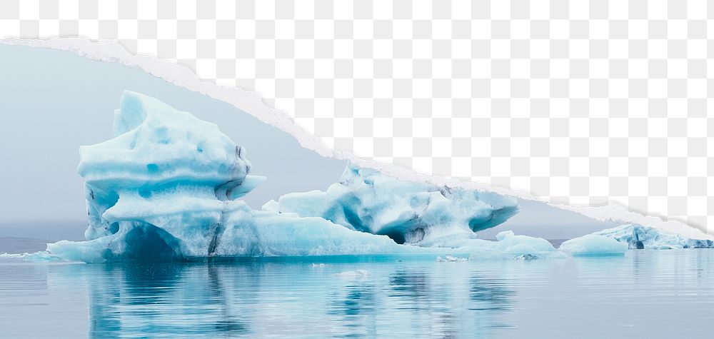 PNG iceberg border, ripped paper, transparent background