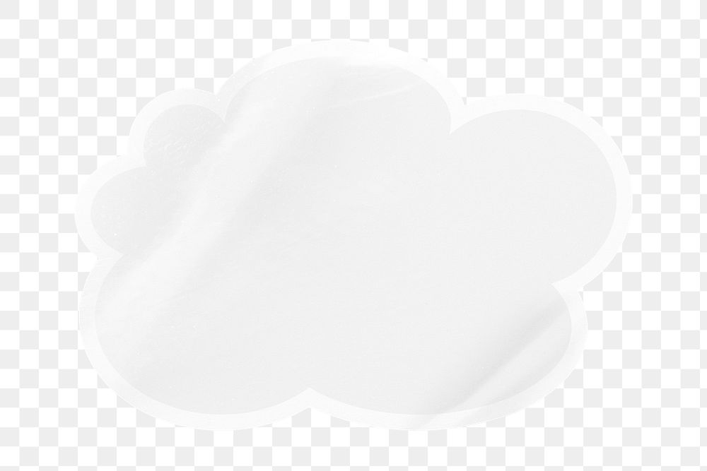 PNG blank cloud shape sticker, off white collage element, transparent background