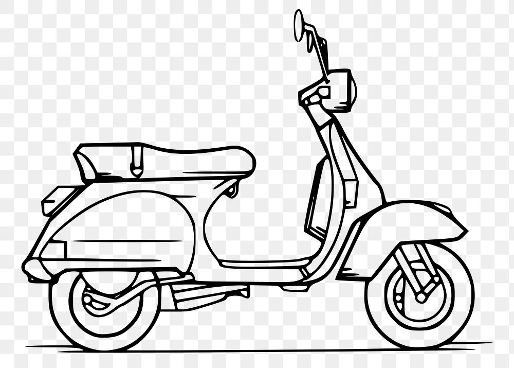 Scooter motorcycle png sticker, vehicle illustration on transparent background. Free public domain CC0 image.