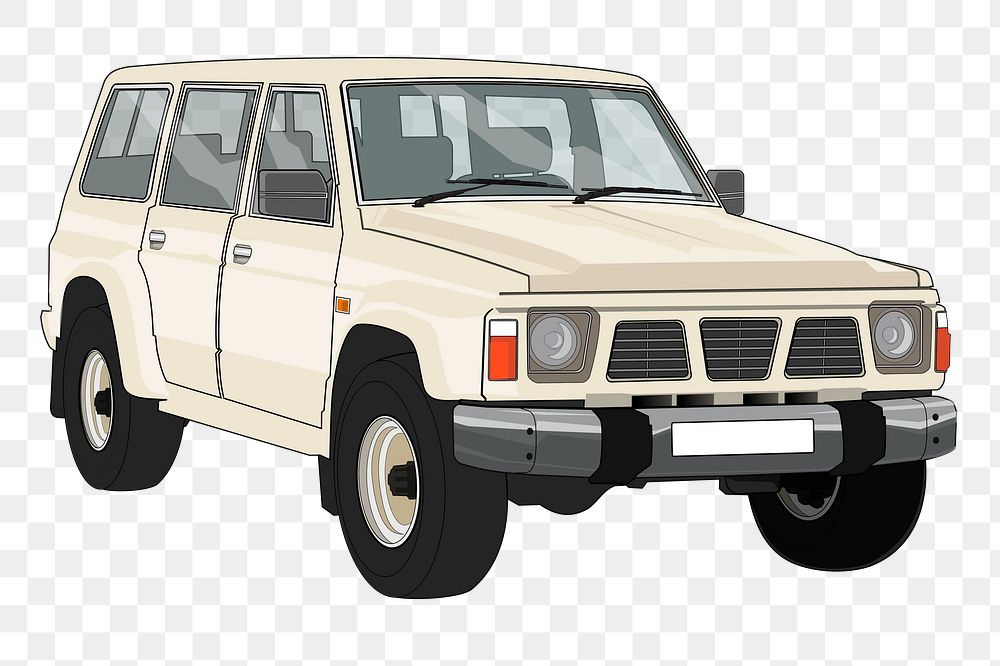 Beige car png sticker, vehicle illustration on transparent background. Free public domain CC0 image.