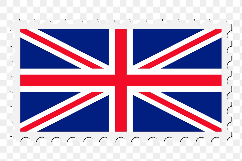 British flag stamp png sticker, national symbol illustration on transparent background. Free public domain CC0 image.