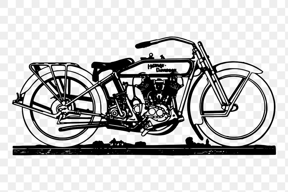 Vintage motorcycle png sticker, vehicle illustration on transparent background. Free public domain CC0 image.