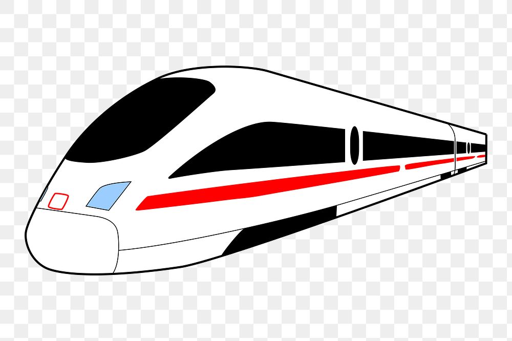 High-speed train png sticker, vehicle illustration on transparent background. Free public domain CC0 image.
