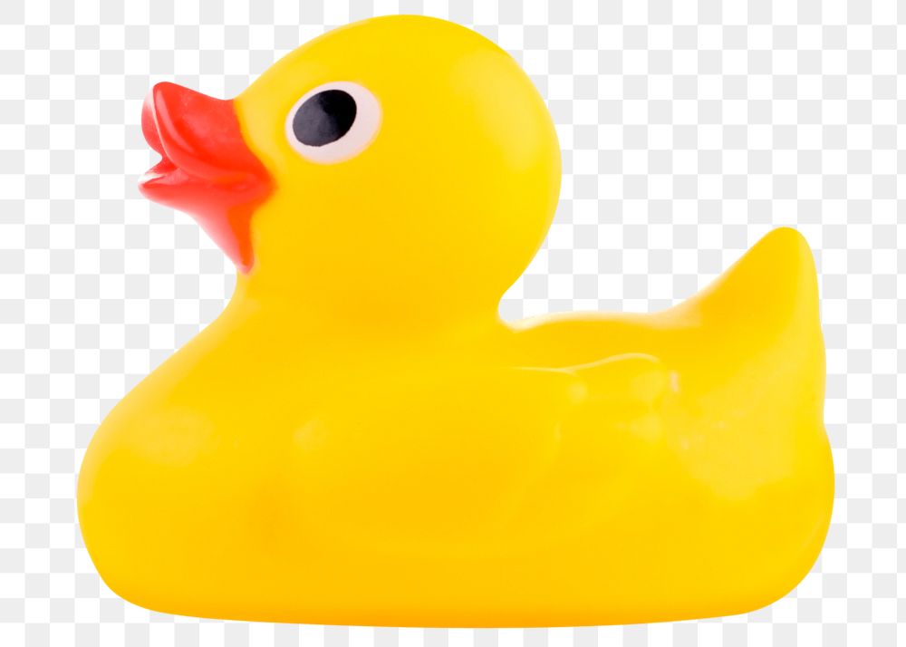 Rubber duck png sticker, object image on transparent background