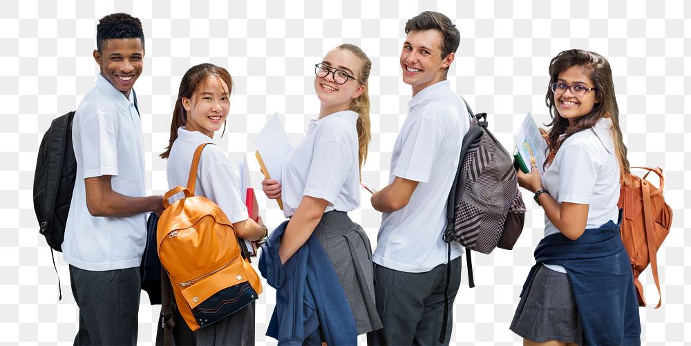 High school students png sticker, transparent background