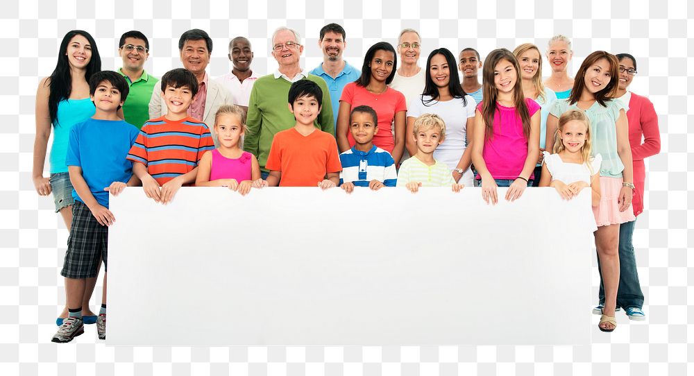 Kids with board png sticker, transparent background