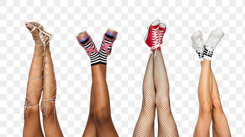 Women's legs png border sticker, transparent background