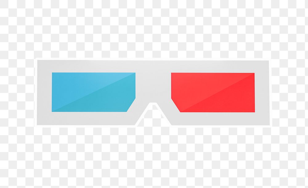 3D glasses png sticker, transparent background