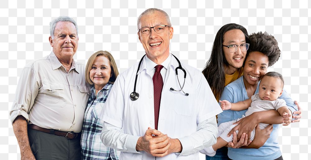 Family healthcare png sticker, transparent background