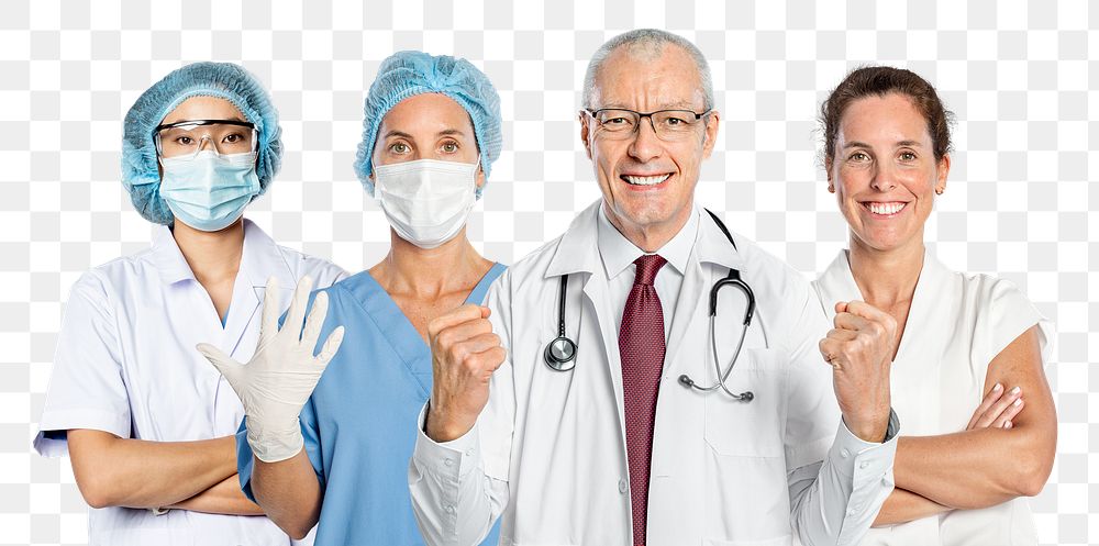 Doctor & nurse png sticker, transparent background