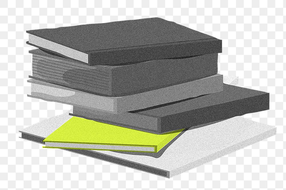 Book stack png sticker, education color pop design, transparent background