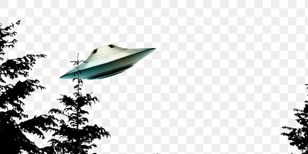 UFO png border, tree transparent background