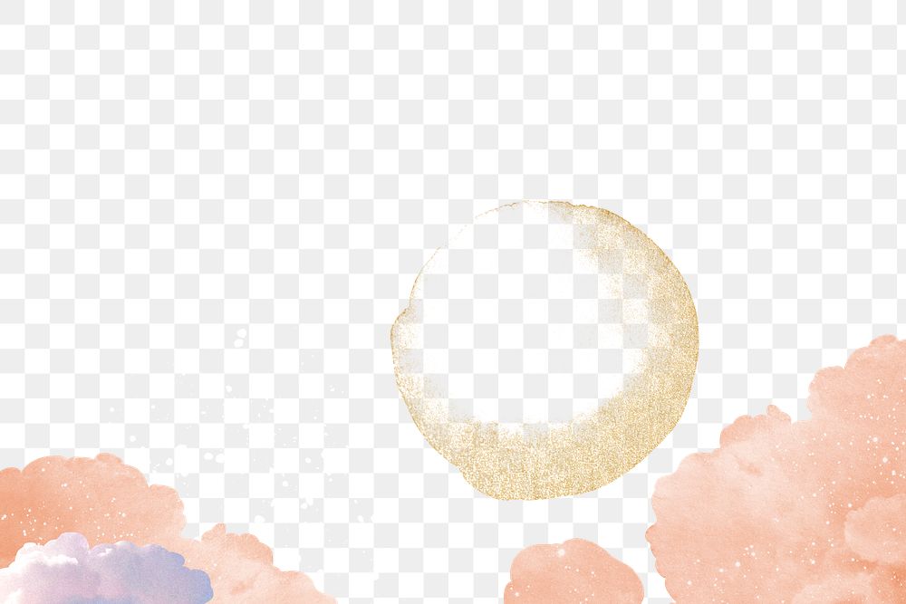 Moon sky png border, transparent background 