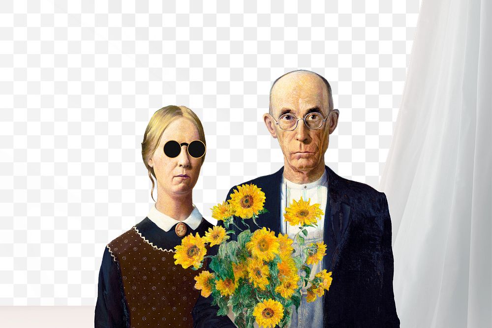 American Gothic png border remixed by rawpixel, transparent background